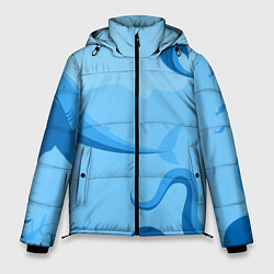 Куртка зимняя мужская МоРское Дно с Акулами, цвет: 3D-черный