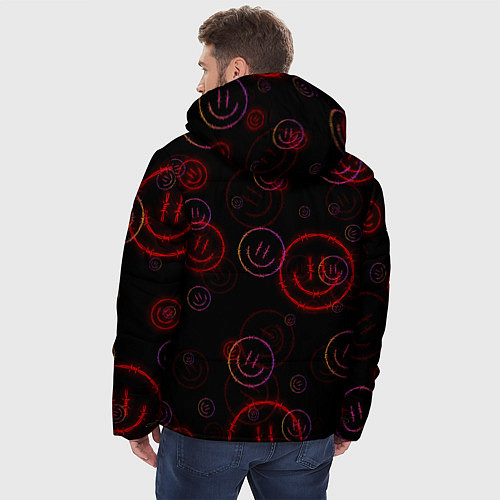 Мужская зимняя куртка Колючий смайл Smile / 3D-Черный – фото 4