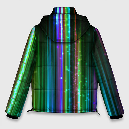 Мужская зимняя куртка Свет неоновой радуги / 3D-Красный – фото 2