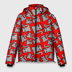Куртка зимняя мужская Сворливый Кот, цвет: 3D-красный