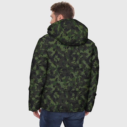 Мужская зимняя куртка Камуфляж с холстовой сеткой / 3D-Черный – фото 4