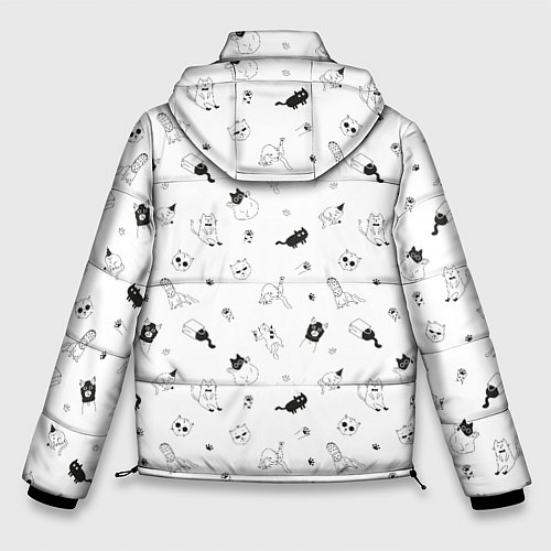 Мужская зимняя куртка Набор смешных котов / 3D-Светло-серый – фото 2