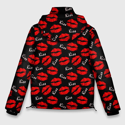 Мужская зимняя куртка Kiss поцелуи / 3D-Красный – фото 2