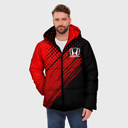 Куртка зимняя мужская Honda - Red texture, цвет: 3D-светло-серый — фото 2
