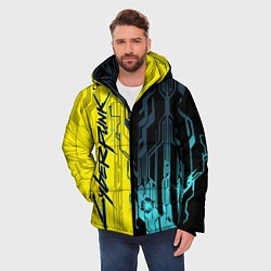 Куртка зимняя мужская CYBERPUNK 2077 Логотип, цвет: 3D-черный — фото 2