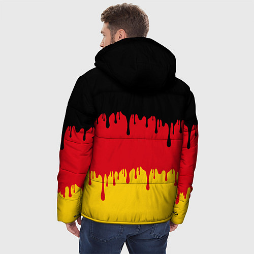 Мужская зимняя куртка Флаг Германии потёки / 3D-Черный – фото 4