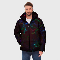 Куртка зимняя мужская CURVE NEON ABSTRACTION, цвет: 3D-черный — фото 2