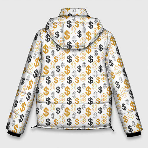 Мужская зимняя куртка Денежные Знаки Доллара / 3D-Светло-серый – фото 2