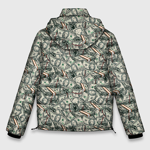 Мужская зимняя куртка Доллары банкноты / 3D-Светло-серый – фото 2