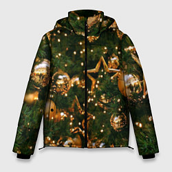 Куртка зимняя мужская Праздничная Елочка, цвет: 3D-черный