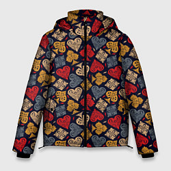 Куртка зимняя мужская Карточные Масти Cards, цвет: 3D-светло-серый