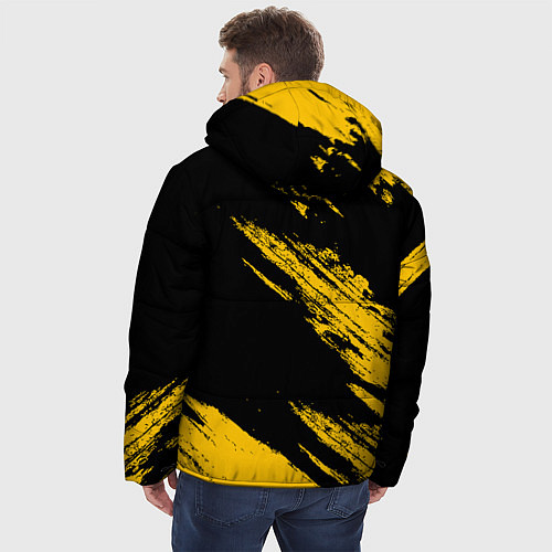 Мужская зимняя куртка BLACK AND YELLOW GRUNGE ГРАНЖ / 3D-Красный – фото 4
