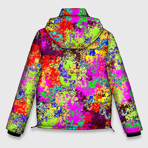 Мужская зимняя куртка Пиксельный камуфляж Токсик / 3D-Красный – фото 2