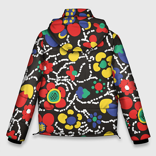 Мужская зимняя куртка Узор Цветочный сон / 3D-Красный – фото 2