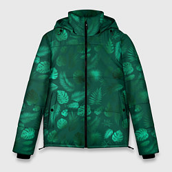 Куртка зимняя мужская Яркие зеленые листья, цвет: 3D-светло-серый
