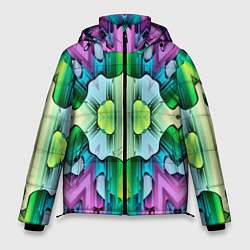 Куртка зимняя мужская Калейдоскоп паттерн, цвет: 3D-черный
