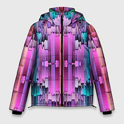 Куртка зимняя мужская Калейдоскоп абстракции, цвет: 3D-черный