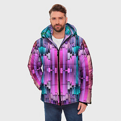 Куртка зимняя мужская Калейдоскоп абстракции, цвет: 3D-светло-серый — фото 2