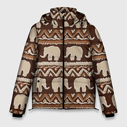 Куртка зимняя мужская Слоны паттерн, цвет: 3D-красный