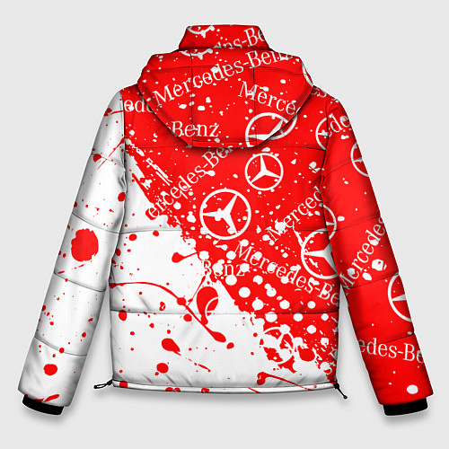 Мужская зимняя куртка Mercedes Паттерн Брызги красок / 3D-Красный – фото 2