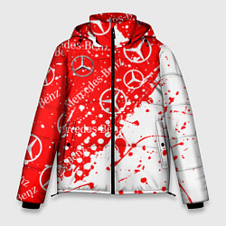 Куртка зимняя мужская Mercedes Паттерн Брызги красок, цвет: 3D-красный