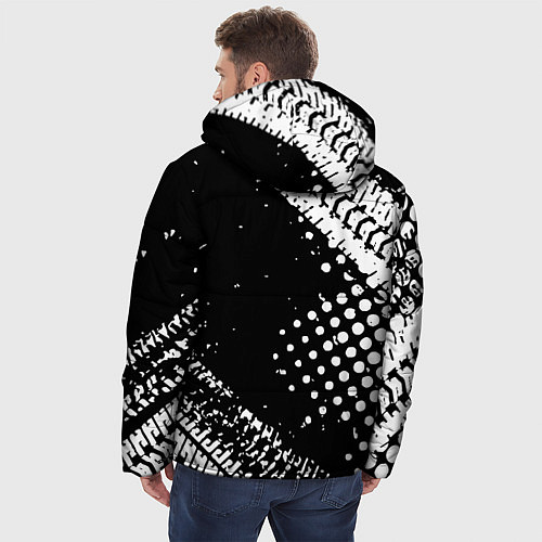 Мужская зимняя куртка Ауди audi шины / 3D-Черный – фото 4