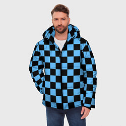 Куртка зимняя мужская Шахматная доска Синяя, цвет: 3D-светло-серый — фото 2