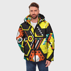 Куртка зимняя мужская Schematic abstraction, цвет: 3D-черный — фото 2
