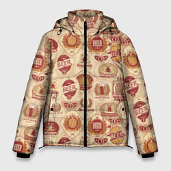Куртка зимняя мужская Пивные Этикетки Beer, цвет: 3D-красный