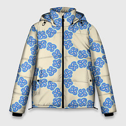 Куртка зимняя мужская Круговой орнамент из цветка, цвет: 3D-черный