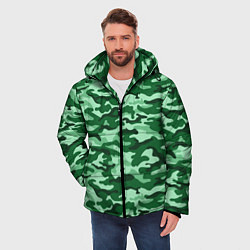Куртка зимняя мужская Зеленый монохромный камуфляж, цвет: 3D-красный — фото 2