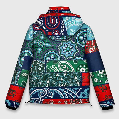 Мужская зимняя куртка Лоскуты Бандан / 3D-Красный – фото 2