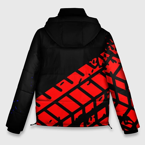 Мужская зимняя куртка SUZUKI следы шин / 3D-Красный – фото 2