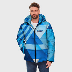 Куртка зимняя мужская Ford abstraction, цвет: 3D-светло-серый — фото 2