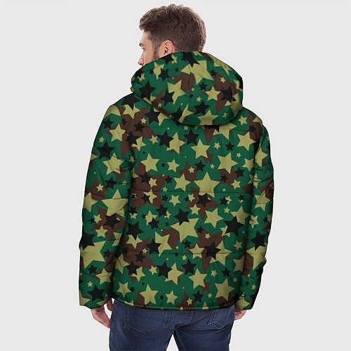 Мужская зимняя куртка Звёзды камуфляж / 3D-Черный – фото 4
