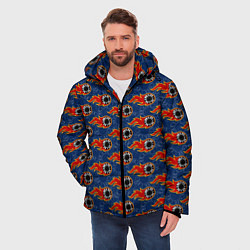 Куртка зимняя мужская Фишки, Ставки, Покер, цвет: 3D-красный — фото 2
