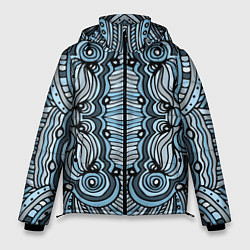 Куртка зимняя мужская Абстрактный узор в дудл стиле Рисунок от руки Лини, цвет: 3D-светло-серый