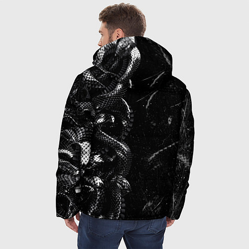 Мужская зимняя куртка Змеиный Паттерн Snake Black / 3D-Черный – фото 4
