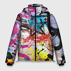 Куртка зимняя мужская Граффити Vanguard pattern, цвет: 3D-черный