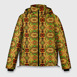 Куртка зимняя мужская Абстрактные узоры, цвет: 3D-красный