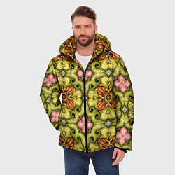 Куртка зимняя мужская Калейдоскоп элементы текстура, цвет: 3D-красный — фото 2