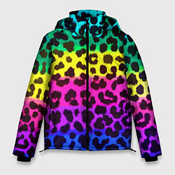 Куртка зимняя мужская Leopard Pattern Neon, цвет: 3D-красный