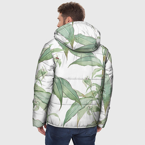 Мужская зимняя куртка Цветы Яркая Листва / 3D-Светло-серый – фото 4