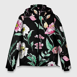Куртка зимняя мужская Цветы Нарисованные от Руки, цвет: 3D-светло-серый