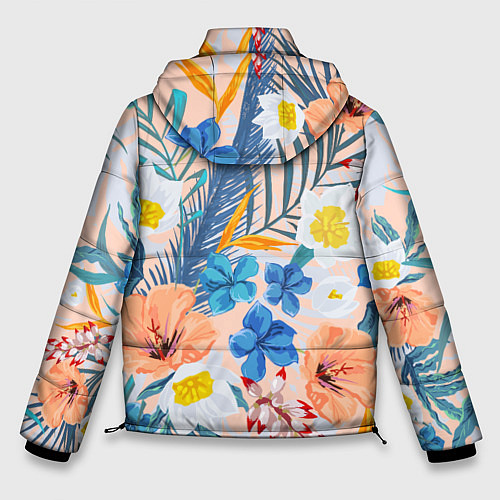 Мужская зимняя куртка Цветы Яркие Тропические / 3D-Красный – фото 2