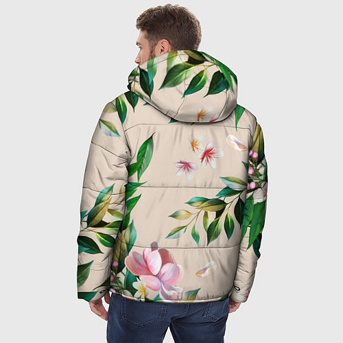 Мужская зимняя куртка Цветы Летние / 3D-Красный – фото 4