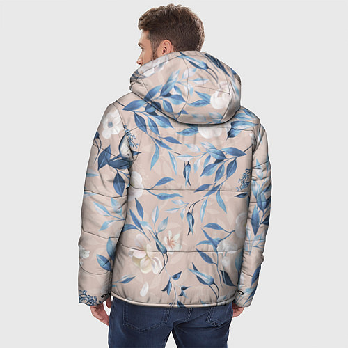 Мужская зимняя куртка Цветы Нежные / 3D-Черный – фото 4
