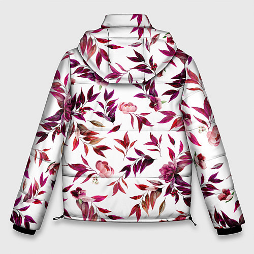 Мужская зимняя куртка Цветы Летние Розовые / 3D-Красный – фото 2