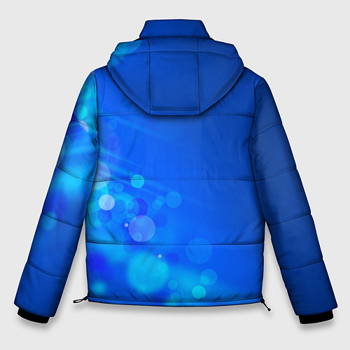 Мужская зимняя куртка Блики на синем фоне / 3D-Красный – фото 2