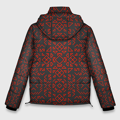 Мужская зимняя куртка КРАСНЫЕ ЛИНИИ ПАТТЕРН / 3D-Красный – фото 2